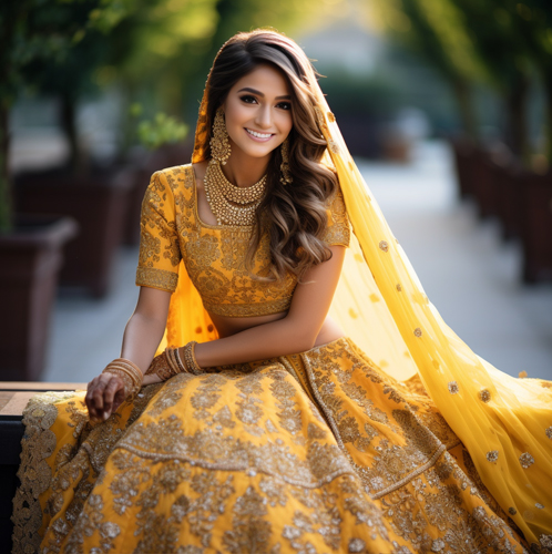 Shop Yellow Embroidered Floral Georgette Lehenga Online in USA – Pure  Elegance
