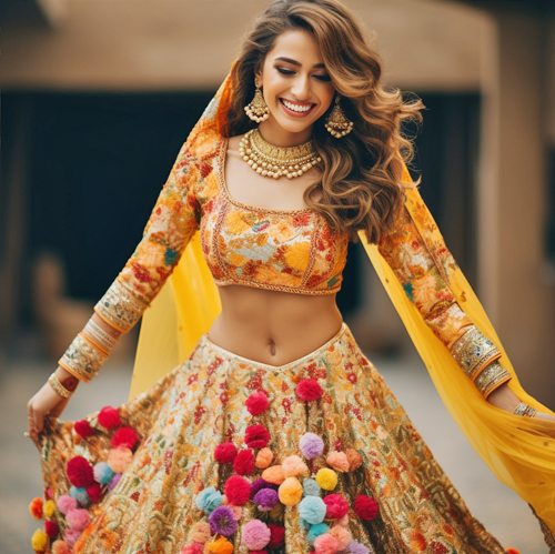 Colourful Lehenga for Bride