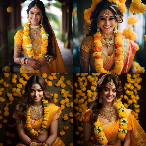 Floral Jewellery for the bride for the Haldi day 