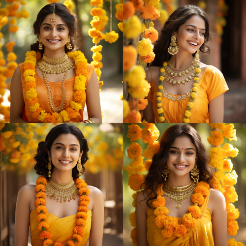 Floral Jewellery for the bride for the Haldi day 