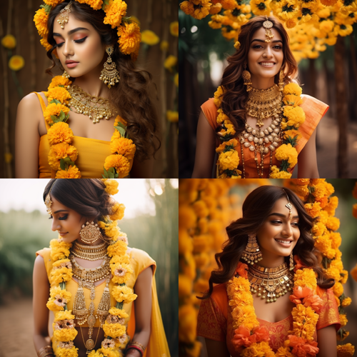 Floral Jewellery for the bride for the Haldi day 