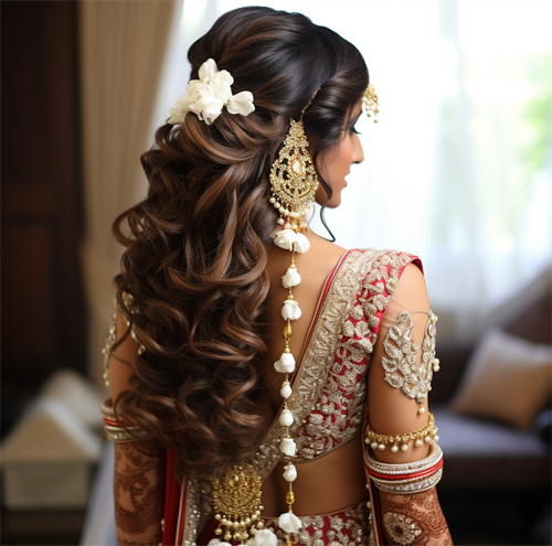 25+ Cute Open Hair Hairstyles for Lehengas! | Indian bridal fashion, Bridal  hairstyle indian wedding, Bridal lehenga collection