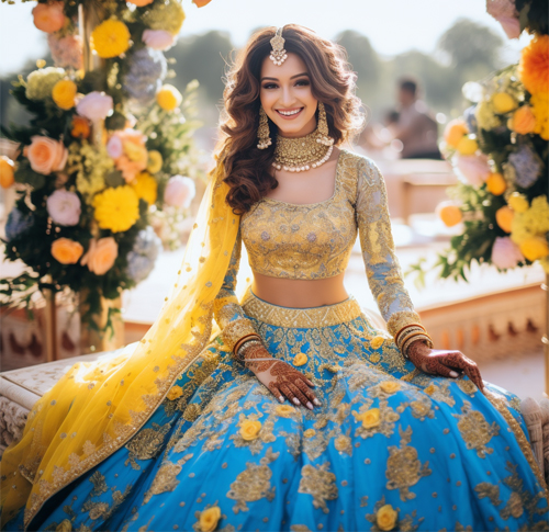 Buy Multi Colour Heavy Embroidered Designer Bridal Lehenga Choli | Bridal  Lehenga Choli