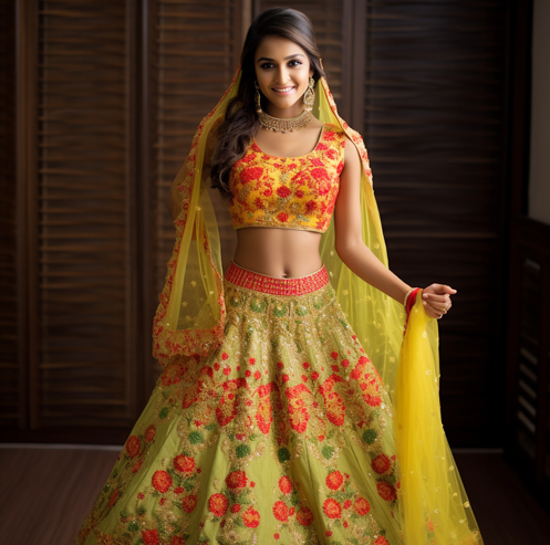 Multicolor Pink Color Wedding Wear Silk Jacquard Floral Woven Lehenga –  fashionnaari